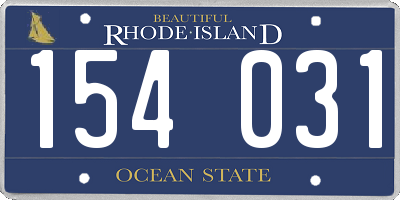 RI license plate 154031