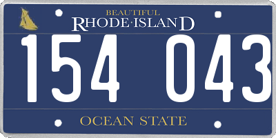 RI license plate 154043