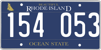 RI license plate 154053