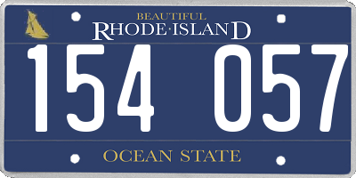 RI license plate 154057