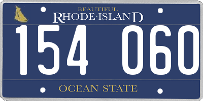 RI license plate 154060