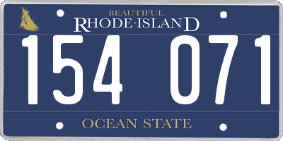 RI license plate 154071