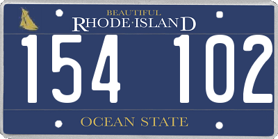 RI license plate 154102