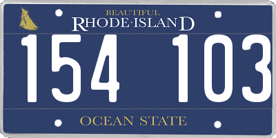 RI license plate 154103