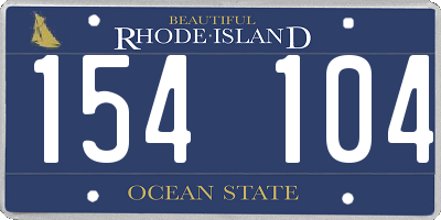 RI license plate 154104