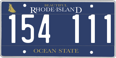 RI license plate 154111