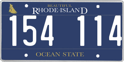 RI license plate 154114