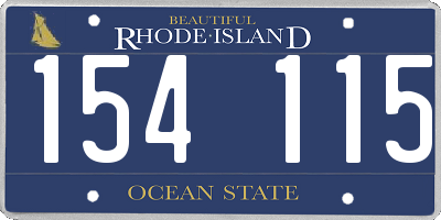 RI license plate 154115