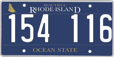 RI license plate 154116