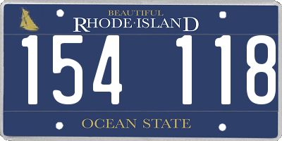 RI license plate 154118