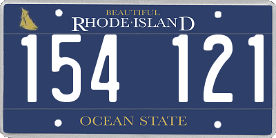 RI license plate 154121