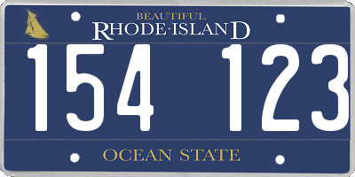 RI license plate 154123