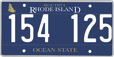 RI license plate 154125