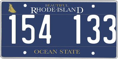 RI license plate 154133