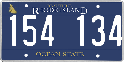 RI license plate 154134
