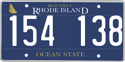 RI license plate 154138