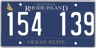 RI license plate 154139