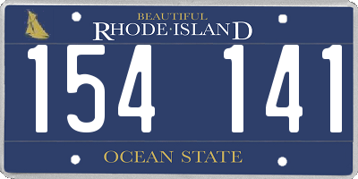 RI license plate 154141