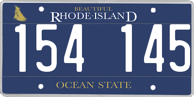 RI license plate 154145