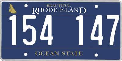 RI license plate 154147