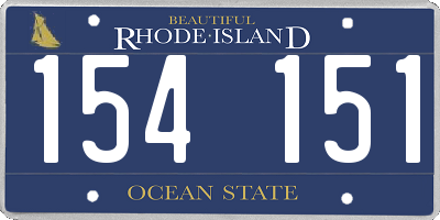 RI license plate 154151