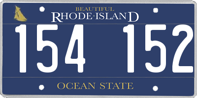 RI license plate 154152