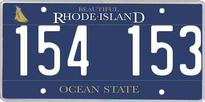 RI license plate 154153