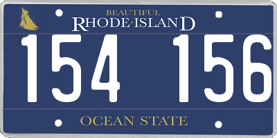 RI license plate 154156