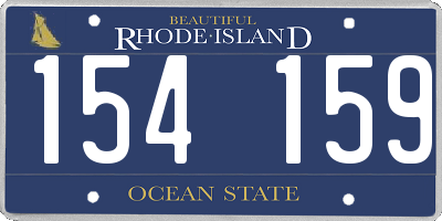 RI license plate 154159