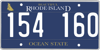 RI license plate 154160