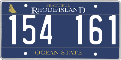 RI license plate 154161