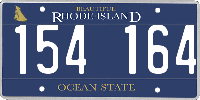 RI license plate 154164
