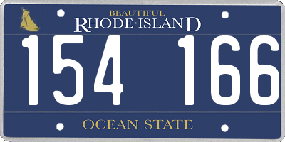 RI license plate 154166