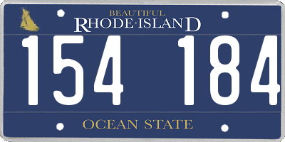 RI license plate 154184