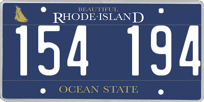 RI license plate 154194