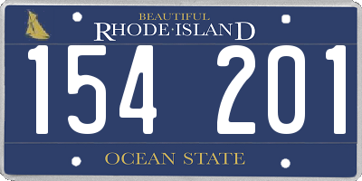 RI license plate 154201