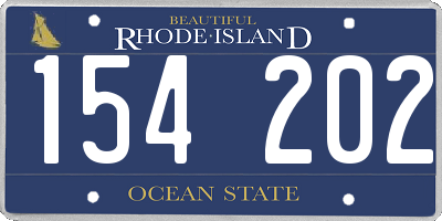 RI license plate 154202