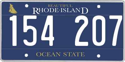 RI license plate 154207