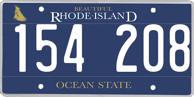 RI license plate 154208