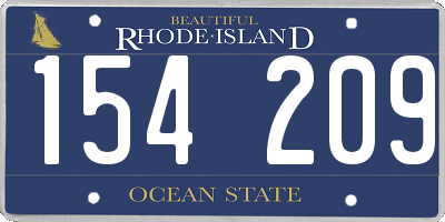RI license plate 154209