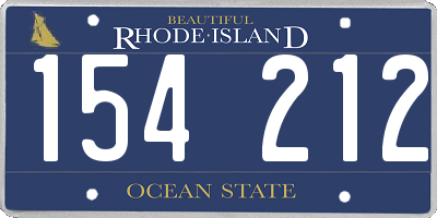 RI license plate 154212
