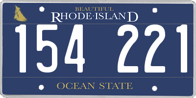 RI license plate 154221