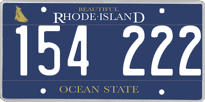 RI license plate 154222