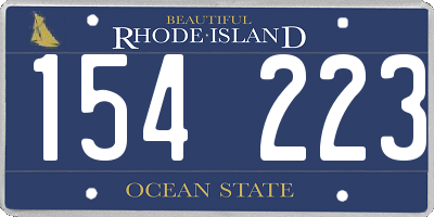 RI license plate 154223