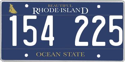 RI license plate 154225