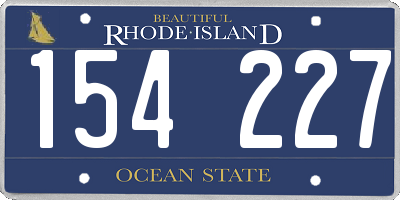 RI license plate 154227