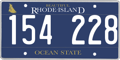 RI license plate 154228
