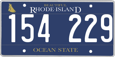 RI license plate 154229