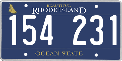 RI license plate 154231