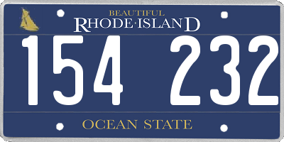 RI license plate 154232